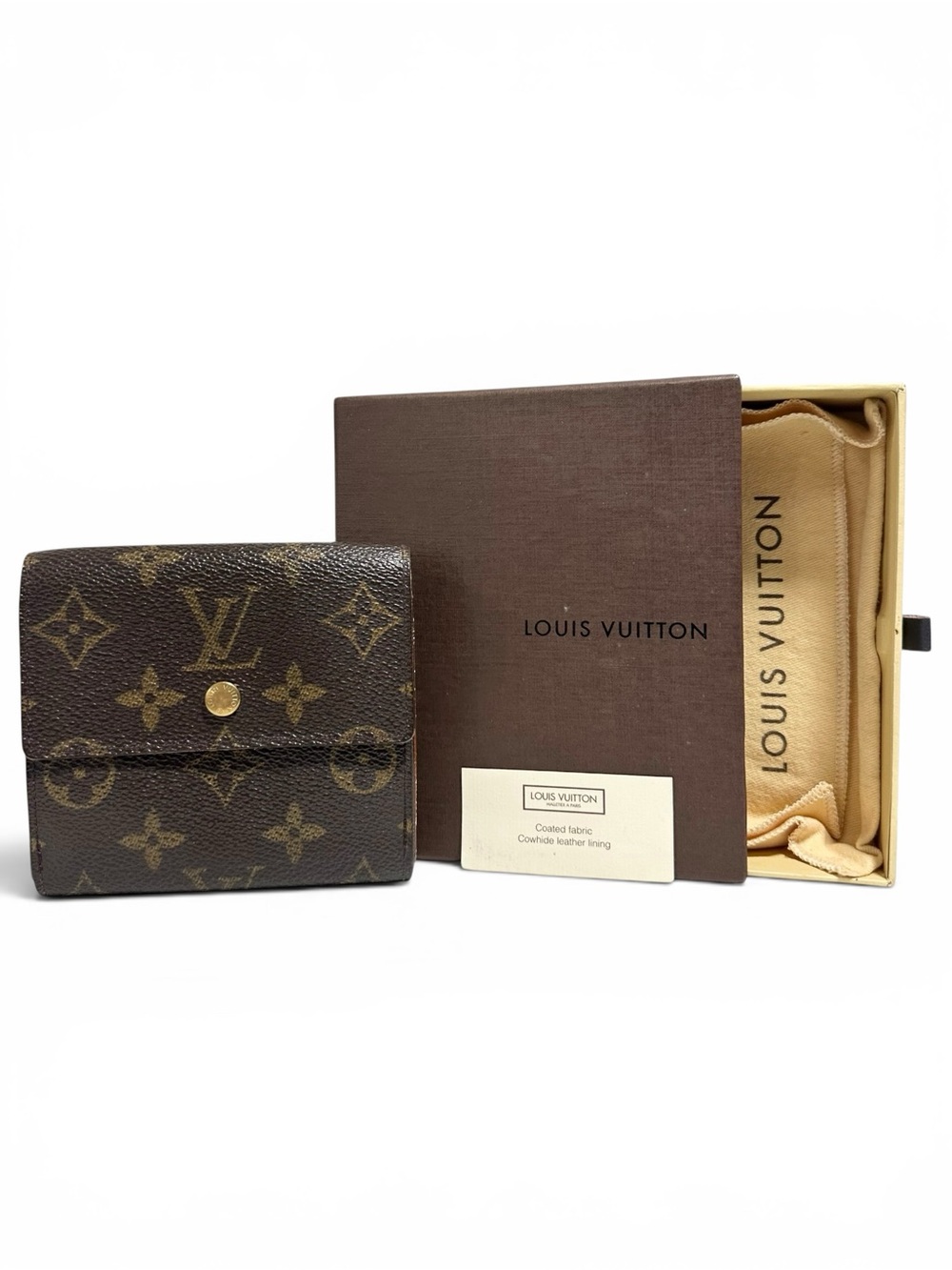 Louis Vuitton Elise Monogram Leather Compact Bifold Wallet with Box & Dust Bag